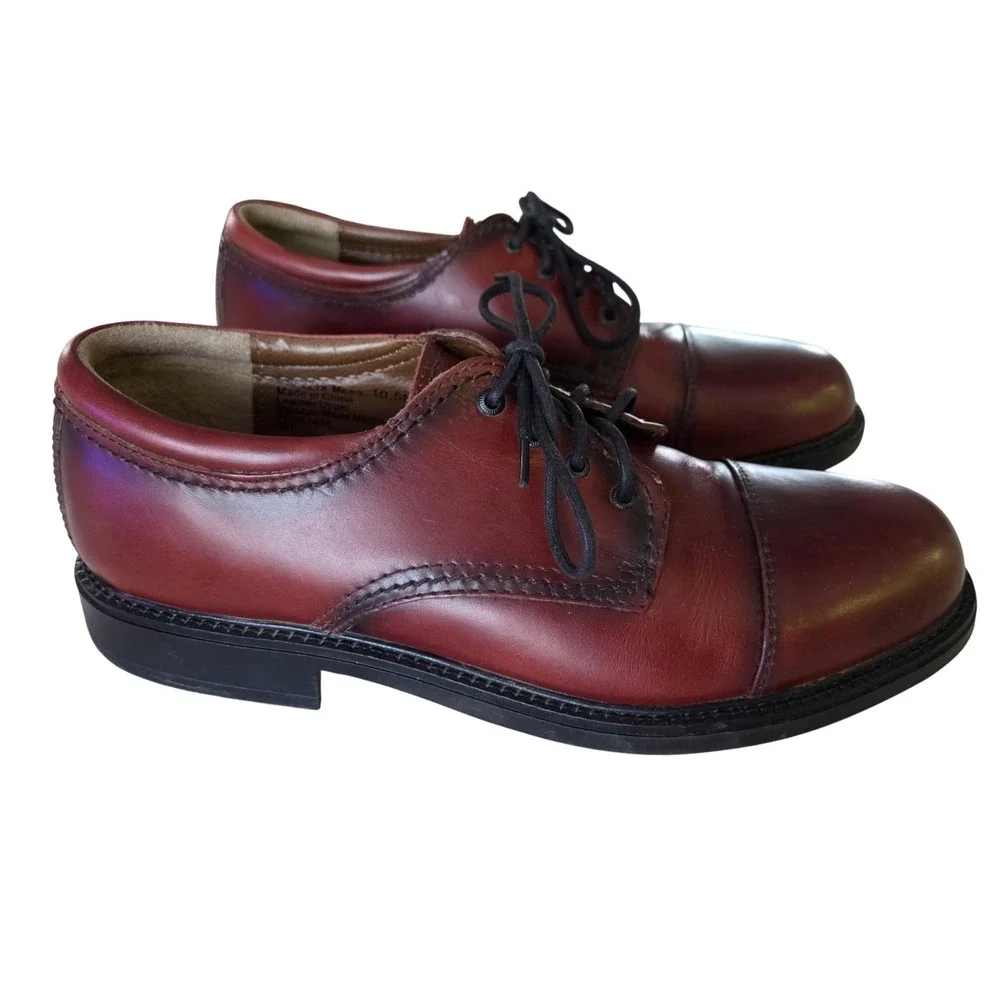 Leather Dockers Oxford Shoes Mens 10.5 Brown Gordon‎ Cap Toe Business Casual